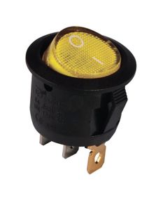 Перемикач KCD1-5-101N Y/B 220V 1 кнопка жовта кругла з підсвічуванням Ny95500720