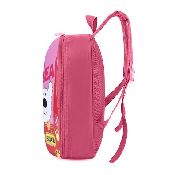 Детский рюкзак с твердым корпусом Lesko DK-12 Bear Pink для прогулок садика | Зображення 1