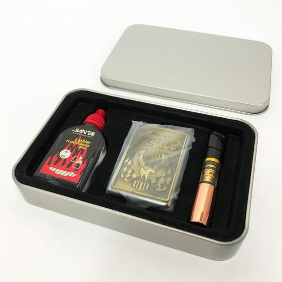 Зажигалка бензиновая в подарочной коробке N4, зажигалка в подарочном футляре, подарок зажигалка парню | Зображення 9