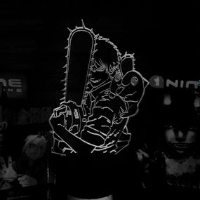 Акриловый светильник-ночник Chainsaw Man белый tty-n001875