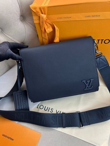 Сумка чоловіча мессенджер Louis Vuitton Takeoff Blue c878