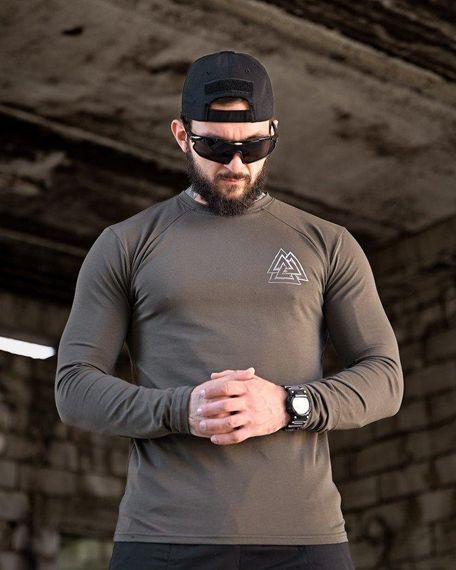 Мілітарі Лонгслів Руни хаки ПП7876 | Зображення 6