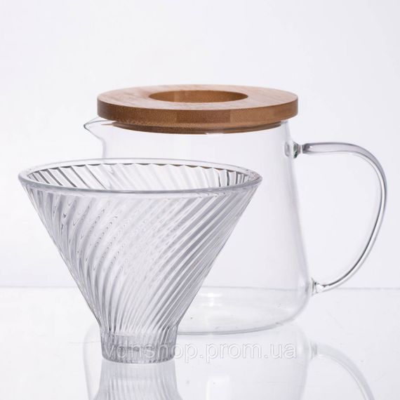 Набір для кави скляний заварник та пуровер 600 мл 64486-29 | Зображення 1