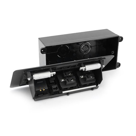 Розетка для підлоги висувна із заземленням J29L, дві розетки + 2 * USB + 2* RJ45, Input: AC 100-250V 16A, Black | Зображення 2