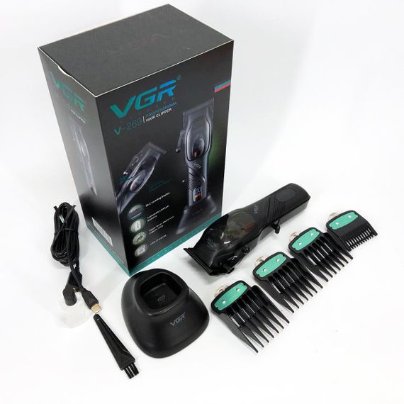 Машинка для стрижки волосся VGR V-269 (професійна) з дисплеєм та 4 насадками, окантувальна машинка | Зображення 9