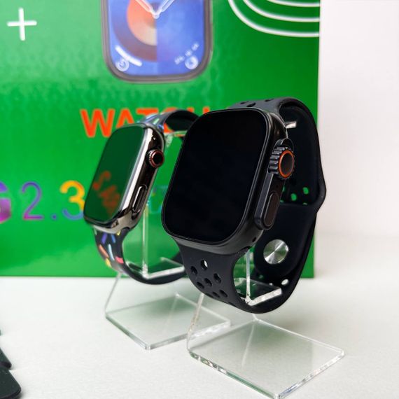 Комплект i50 - Watch Ultra 2 / Smart Watch 9 / 7 ремінців / 2 захисних чохла (Чорний) | Зображення 9
