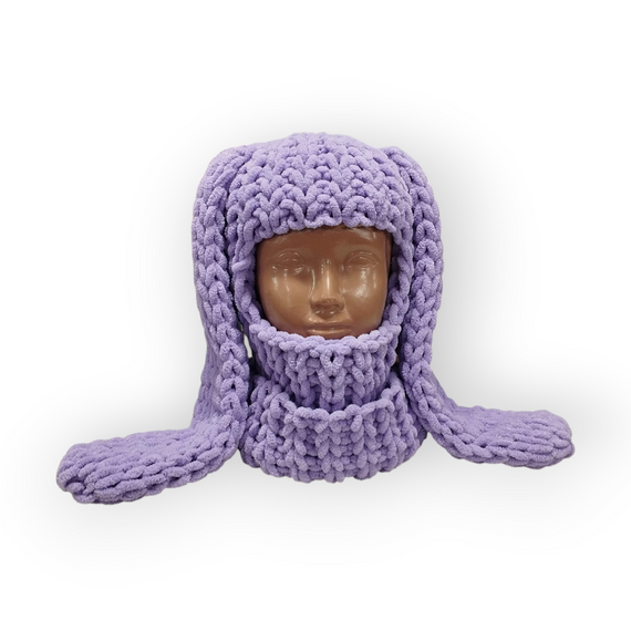 Балаклава колір 166 плюшева з вушками зайчик Puffy fine | Зображення 1