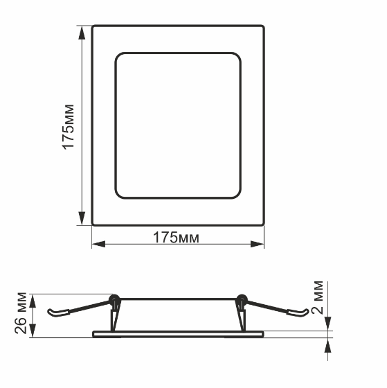LED Панель врізна квадратна 16W 5000К VL-DLBS-165 Videx | Зображення 2