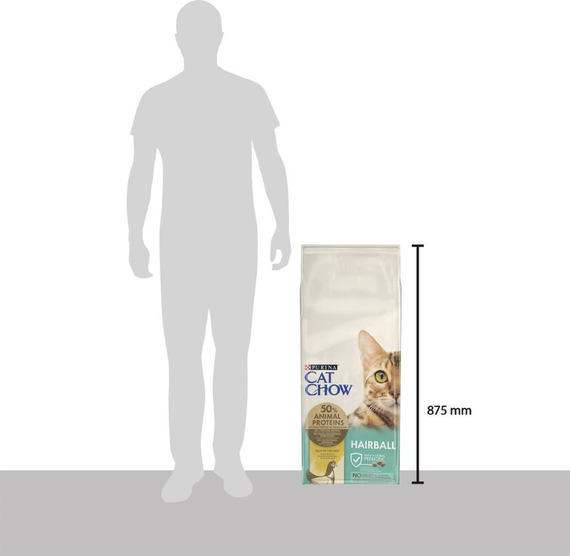Сухий корм Purina Cat Chow Hairball для дорослих котів Виведення вовни з куркою 15кг | Зображення 3