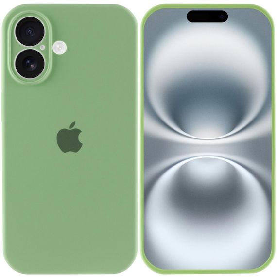 Чехол Silicone Case Full Camera Protective (AA) для Apple iPhone 16 Plus (6.7") Мятный / Mint | Зображення 1