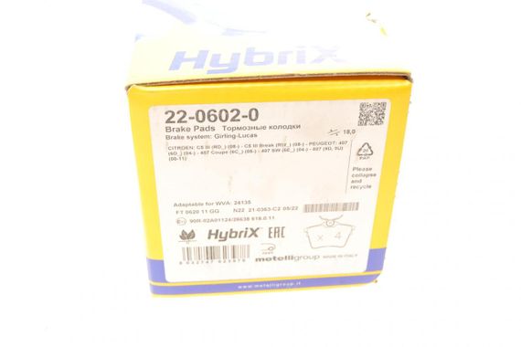 Колодки гальмівні задні Citroen C5 08- Peugeot 407 04- 607 00-11 22-0602-0 | Зображення 5
