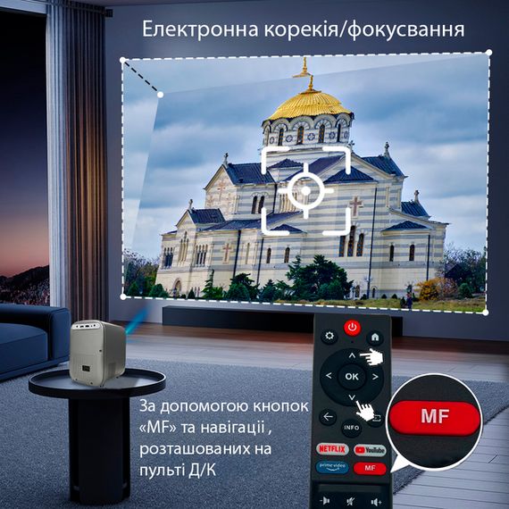 Сучасний проектор Full HD 1080p Linux OS XPRO PANOPLUS EBI з вбудованими динаміками (NFX-007_8199) | Зображення 7