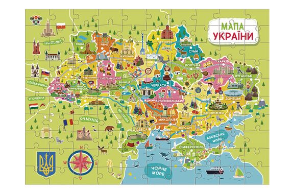 Пазли - 100 елм. - 300706 "Мапа України" DoDo | Зображення 4