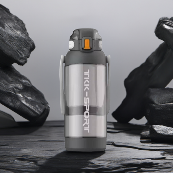 Пляшка TKK 1400 мл — Чорна Tritan BPA-free, ударостійка, спортивна з подвійною системою перенесення | Зображення 8