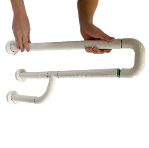 Поручень посилений SanStore з поворотною ніжкою білий HS-002A