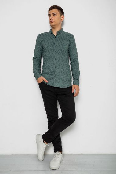 Рубашка мужская с принтом, цвет оливковый, 214R1029 | Зображення 1