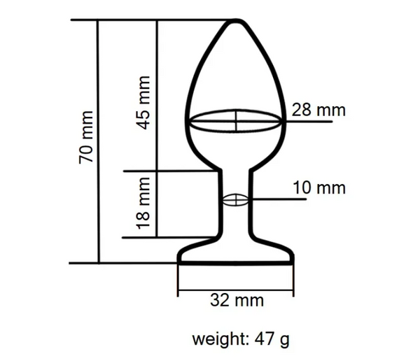 Анальна пробка із кристалом EGZO - Silver Round Plug Clear size S Sex Aura | Зображення 3