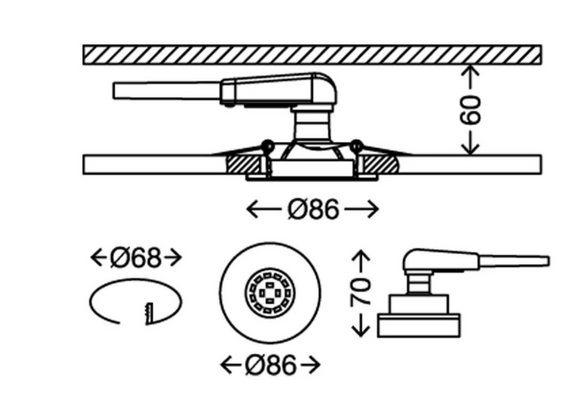 Світильник вбудований Briloner Prisma LED комплект із 3 стельових світильників матовий нікель | Зображення 2