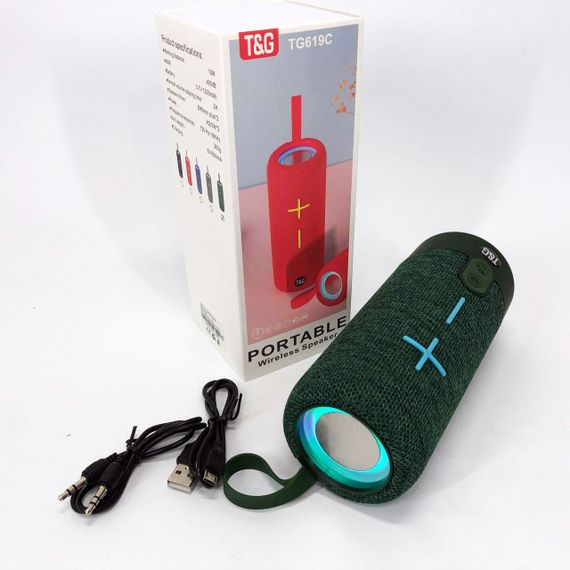 Портативная Bluetooth колонка TG619C FM-радио USB/TF с ремешком. CW-505 Цвет: зеленый | Зображення 4