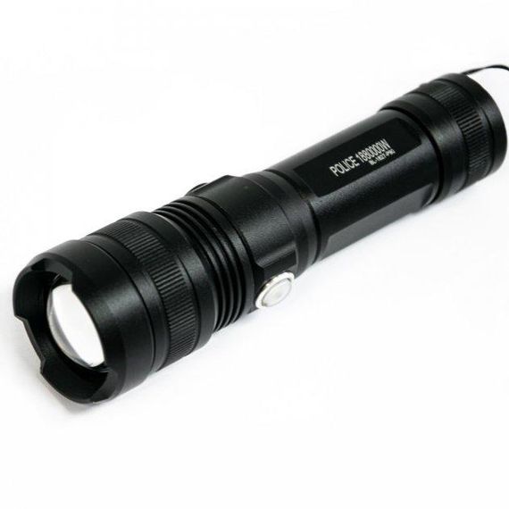 Ручной аккумуляторный светодиодный фонарь Police X-Balog BL-1827-P90 переносной с USB зарядкой оптическим зумом и металлическим корпусом + ремешок на руку | Зображення 6