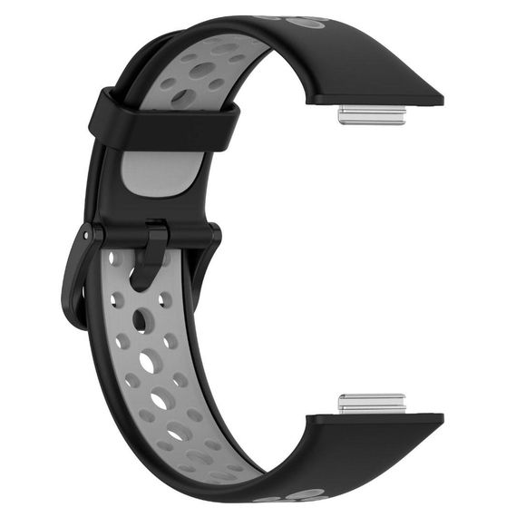 Силіконовий ремінець Primolux Perfor Classic для смарт-годинника Huawei Watch Fit 2- Black&Grey | Зображення 2