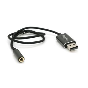 Переходник для наушников VegGieg V-K201 USB2.0(M)-Jack3.5(F), Black