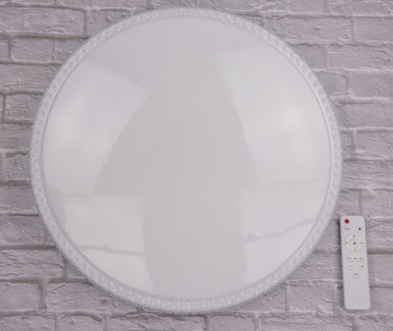 Сучасний круглий світильник стельовий LED для кімнати кухні ванної з пультом 25711 Білий 5х49х49 см. | Зображення 1