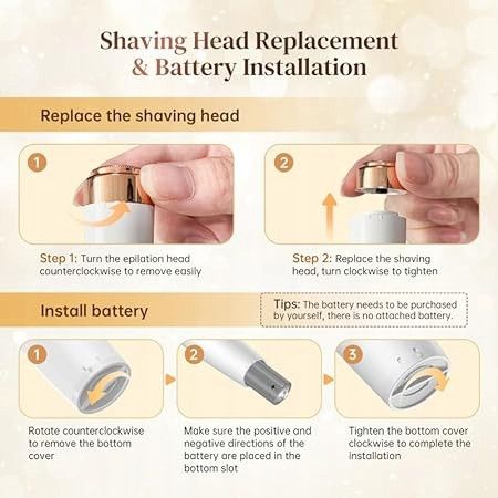 Епілятор жіночий для обличчя 2 в 1, прилад для видалення волосся бездротова електрична бритва | Зображення 2