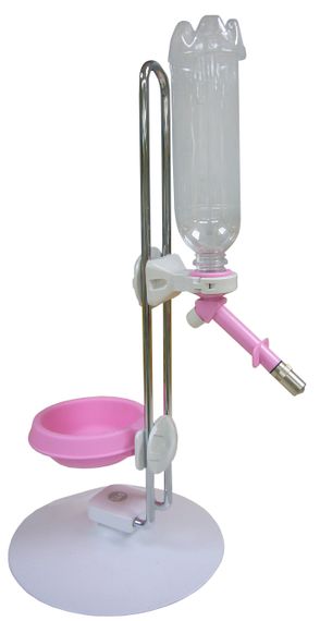 DYL ніпельна поїлка для собак на стойці рожева
