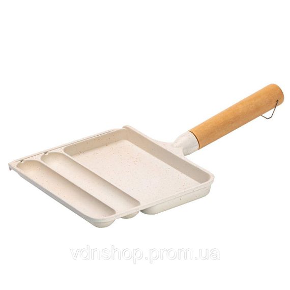 Сковорода прямокутна на 3 секції з антипригарним покриттям бежева HP39572W | Зображення 2