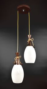 Люстра підвісна на 2 лампочки 25818 Коричневий 50-110х35х35 см.