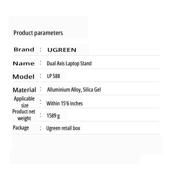 Підставка для ноутбука або планшета UGREEN Настільнаалюмінієва регульована Grey | Зображення 2