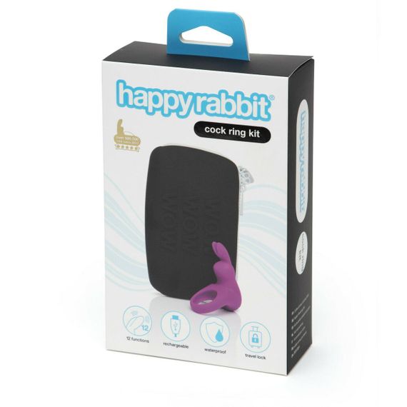 Ерекційне кільце+сумочка для зберігання Happy Rabbit Cock Ring Kit (2 Piece) Sex Aura | Зображення 4