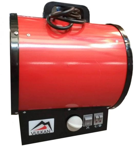 Електрична теплова гармата Vulkan 3,0 кВт, площа обігріву 30 кв.м., червоний, підлоговий, 220В (3000 (Е) ТП) | Зображення 1