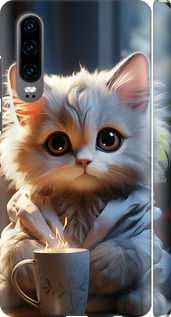 Чохол на Huawei P30 Білий кіт "5646m-1622-2448"