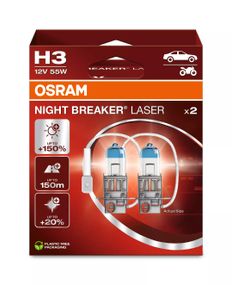Лампа H3 12V 55W PK22S OSRAM NIGHT BREAKER LASER +150% 64151NL-FS