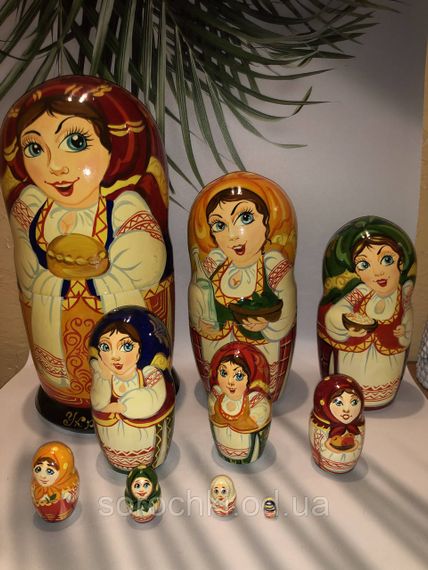 Сувенир матрешка " Одарка", ручная работа, береза, высота 28 см