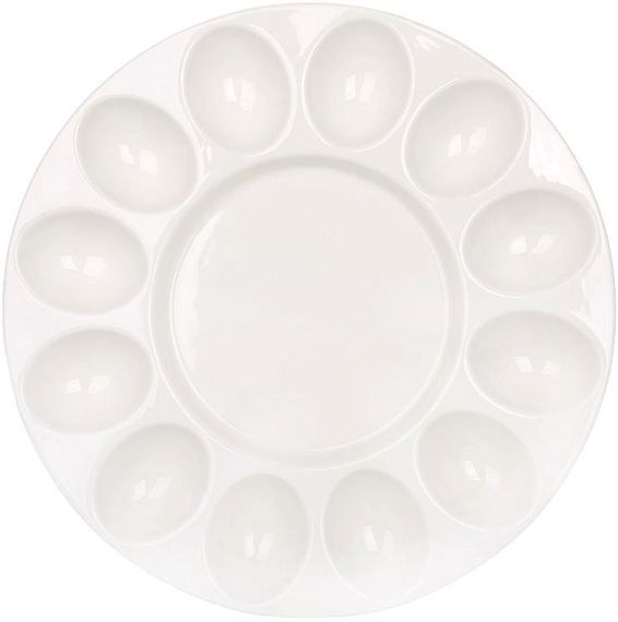 Блюдо-підставка порцелянове "Pure White" Ø27см для 12ти яєць і паски (великоднє блюдо)