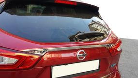 Накладка над номером (нерж.) OmsaLine - Італійська нержавійка для Nissan Qashqai 2014-2021рр