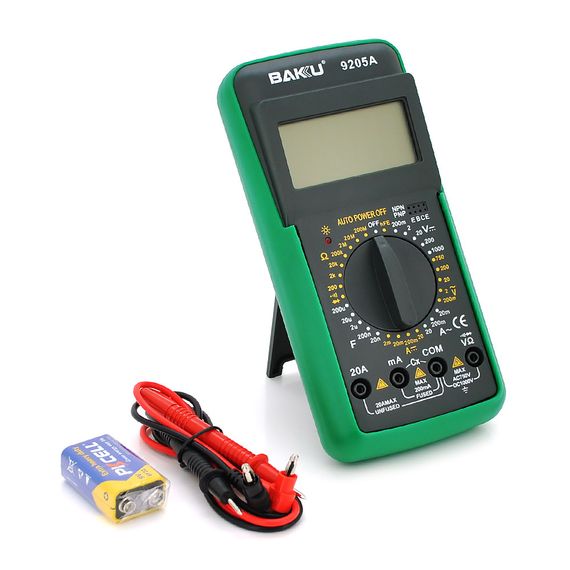 Мультиметр BAKKU BK-9205A Вимірювання: V DC, V AC, A DC, A AC, Ω, C, hFE, діод | Зображення 2