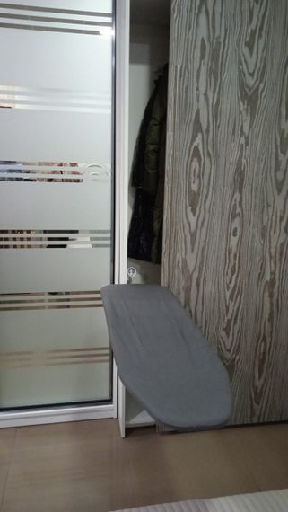 Прасувальна дошка вбудована у шафу, метал з Амортизатором 114*34, Графіт тефлоновий | Зображення 1