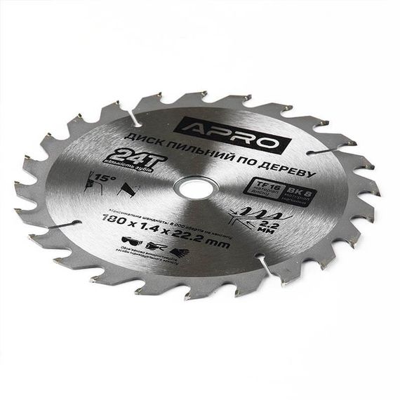 Диск пиляльний для дерева 180х22,2х24T APRO 8301331 | Зображення 1