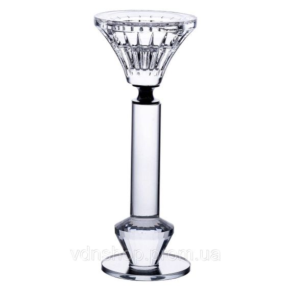 Підсвічник скляний на ніжці  6×17.3 см прозорий декоративний підсвічник на стіл HP-4-10S