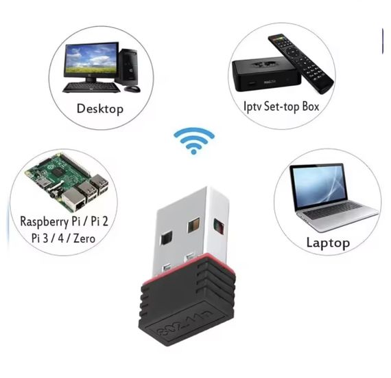Wi-Fi сетевой приём сигнала, мини адаптер, Wi-Fi без драйвера, 2,4G USB Plug and Play, B/G/N/AX | Зображення 5
