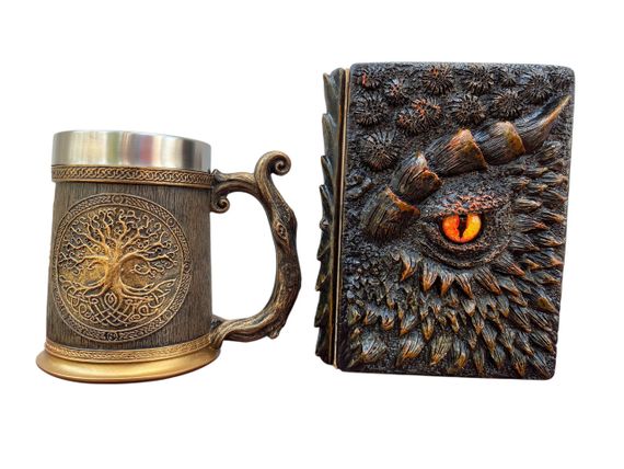 Подарунковий набір Кухоль 3D Друїд Ігграсиль і Блокнот 3D «Жар Серця Дракона»