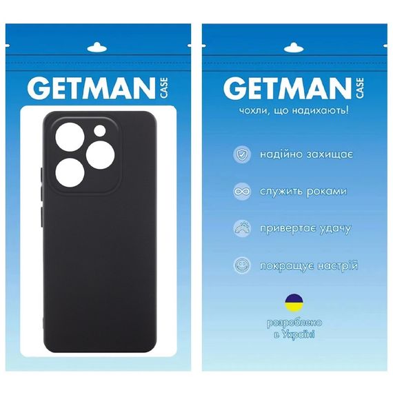 Чохол TPU GETMAN Liquid Silk Full Camera для Infinix Hot 40i Чорний / Black | Зображення 1