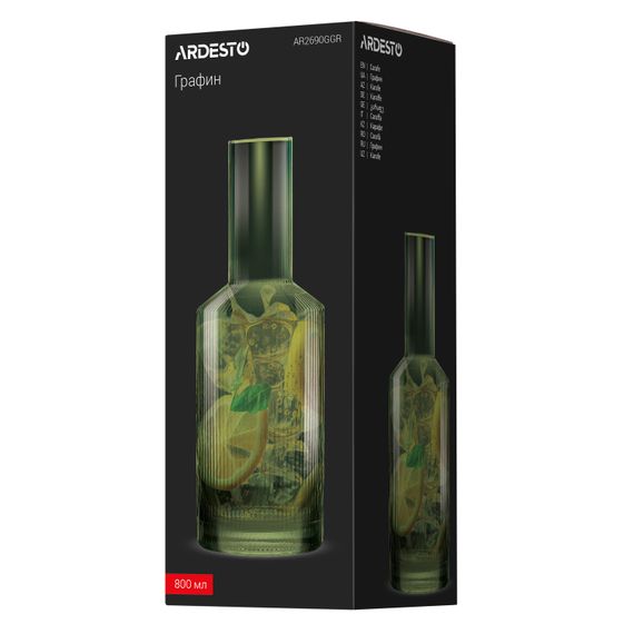 Графин ARDESTO 800мл, боросилікатне скло, зелений (AR2690GGR) | Зображення 5