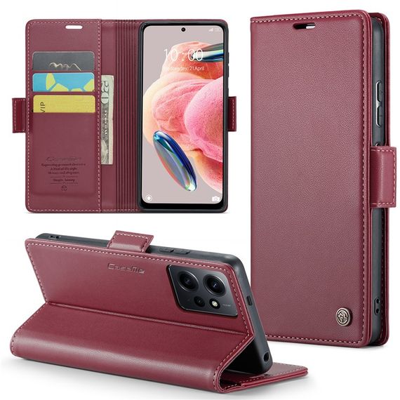 Шкіряний чохол-книжка Retro Case для Xiaomi Redmi 12 колір Червоний