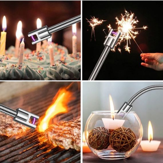 Зажигалка электрическая BBQ Lighter импульсная плазменная ветрозащитная USB зажигалка для газовой плиты | Зображення 2