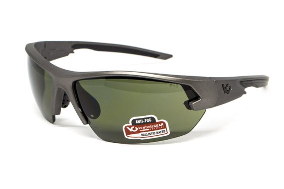 Захисні окуляри Venture Gear Tactical Semtex 2.0 Gun Metal (forest gray) Anti-Fog, чорно-зелені в оправі кольору "темний металік" | Зображення 1